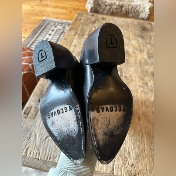 Tecovas Jolene midnight cowhide black leather cowboy boots 8 - Picture 8 of 10